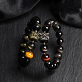 Lion Dance Obsidian Fengshui Bracelet-Evil Eye Protection - Cerapoet